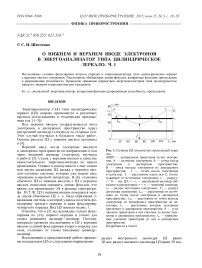 О нижнем и верхнем вводе электронов в энергоанализатор типа цилиндрическое зеркало. Ч. 1