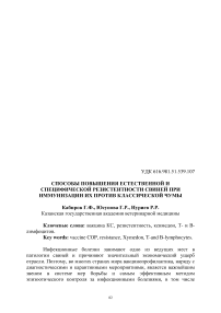 Способы повышения естественной и специфической резистентности свиней при иммунизации их против классической чумы