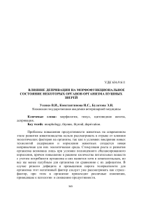 Влияние депривации на морфофункциональное состояние некоторых органов организма пушных зверей