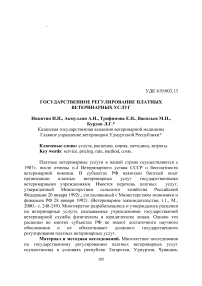 Государственное регулирование платных ветеринарных услуг