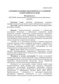 Аэромоноз карповых рыб в водоёмах с различной техногенной нагрузкой