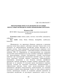 Интерьерные показатели поросят в разные возрастные периоды на фоне применения хитозана