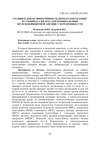 Сравнительная эффективность препаратов Хелавит и Сукцината железа для профилактики железодефицитной анемии у беременных сук