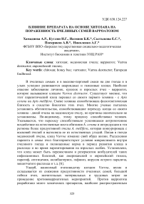 Влияние препарата на основе хитозана на пораженность пчелиных семей варроатозом