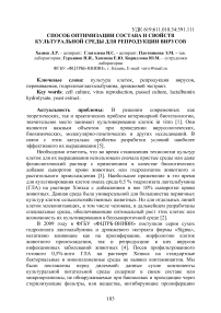 Способ оптимизации состава и свойств культуральной среды для репродукции вирусов