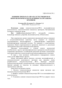 Влияние препарата ЯП-4 на естественную и иммунологическую реактивность организма кроликов