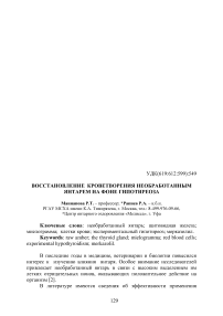 Восстановление кроветворения необработанным янтарем на фоне гипотиреоза