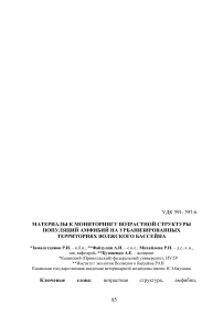 Материалы к мониторингу возрастной структуры популяций амфибий на урбанизированных территориях Волжского бассейна