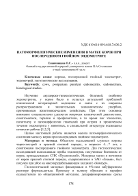 Патоморфологические изменения в матке коров при послеродовом гнойном эндометрите