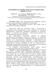 Геохимическая оценка почв лесостепной зоны Южного Урала