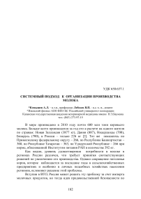 Системный подход к организации производства молока