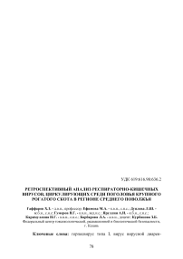 Ретроспективный анализ респираторно-кишечных вирусов, циркулирующих среди поголовья крупного рогатого скота в регионе Среднего Поволжья