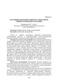 Состояние волосяного покрова свиней разных пород Чувашской Республики