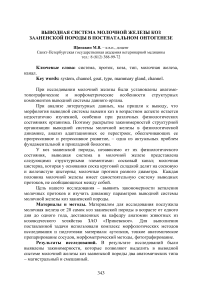 Выводная система молочной железы коз зааненской породы в постнатальном онтогенезе