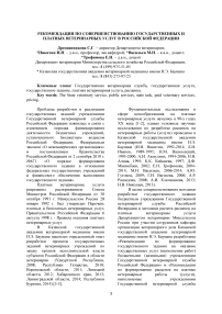 Рекомендации по совершенствованию государственных и платных ветеринарных услуг в Российской Федерации