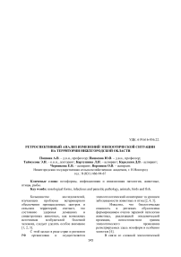 Ретроспективный анализ изменений эпизоотической ситуации на территории Нижегородской области