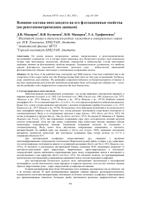 Влияние состава пентландита на его флотационные свойства (по рентгенометрическим данным)