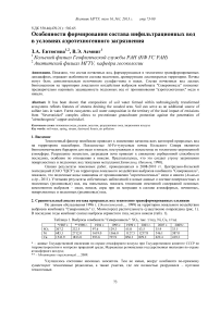 Особенности формирования состава инфильтрационных вод в условиях аэротехногенного загрязнения