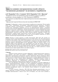 Эффекты влияния электромагнитных полей в области "Шумановских резонансов" на активность гидробионтов