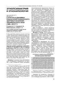 Структура и динамика показателей психического здоровья населения Забайкальского края (1998-2010 гг.)