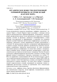 Органическое вещество погребенной торфяной почвы на острове Белый (Карское море)