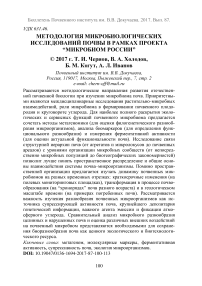 Методология микробиологических исследований почвы в рамках проекта “Микробиом России”