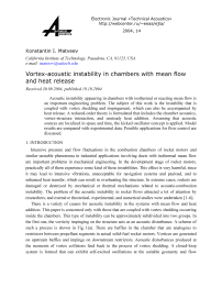 Vortex-acoustic instability in chambers with mean flow and heat release