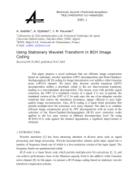 Using stationary wavelet transform in bch image coding