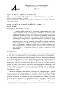 A survey of the acoustic quality for speech in auditoriums