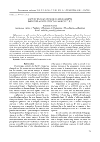 Signs of climate change in Afghanistan: drought and its effect on agriculture