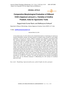 Comparative morphological evaluation of different chilli (Capsicum annuum L.) varieties of Andhra Pradesh, India for agronomic traits