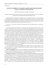 Распространенность трансверзальной аномалии окклюзии среди студентов-стоматологов