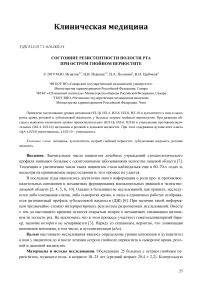 Состояние резистентности полости рта при остром гнойном периостите