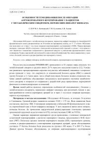 Особенности гемодинамики после операции аортокоронарного шунтирования у пациентов с метаболическим синдромом, перенесших инфаркт миокарда