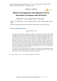 Effects of pre-application with gibberellic acid on germination of soybean under salt stress