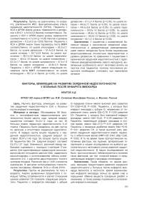 Факторы, влияющие на развитие сердечной недостаточности у больных после инфаркта миокарда