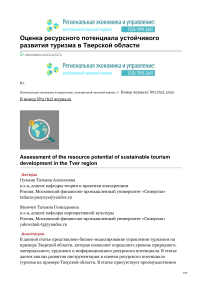Оценка ресурсного потенциала устойчивого развития туризма в Тверской области