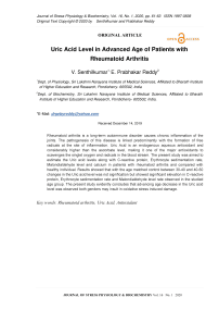 Uric acid level in advanced age of patients with rheumatoid arthritis