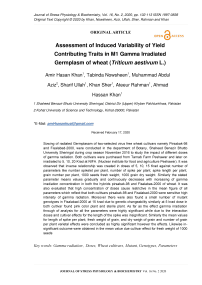 Assessment of induced variability of yield contributing traits in m1 gamma irradiated germplasm of wheat (Triticum aestivum L.)