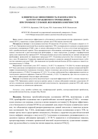 Клиническая эффективность и безопасность катетер-управляемого тромболизиса при тромбозе глубоких вен нижних конечностей