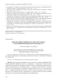 Консервативная мирингопластика при травмах барабанной перепонки в детском возрасте