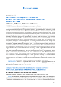 Миографический анализ реакции мышц верхних конечностей на физические упражнения пациентов с ОНМК