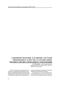 Совершенствование и развитие системы менеджмента качества в организациях высшего профессионального образования