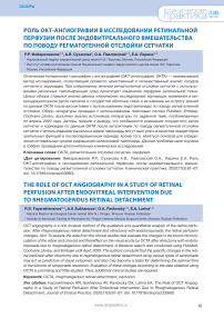 Роль ОКТ-ангиографии в исследовании ретинальной перфузии после эндовитреального вмешательства по поводу регматогенной отслойки сетчатки