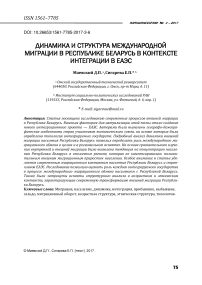 Динамика и структура международной миграции в Республике Беларусь в контексте интеграции в ЕАЭС