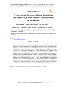 Priming of Long-Term Stored Cotton Seeds Using Combined UV-A, B and C Radiation and Its Influence on Germination