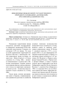 Инвазионные виды во флоре государственного природного заповедника "Болоньский" (российский Дальний Восток)