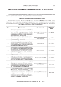 План работы проблемных комиссий НМО АГЭ на 2015 - 2019 гг