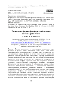 Подвижные формы фосфора в пойменных катенах реки Амур