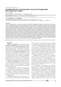 Формирование системы мер реальной поддержки многодетных семей